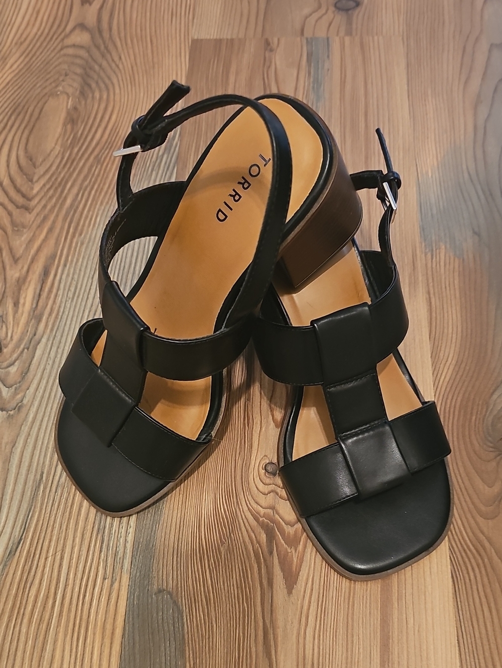 torrid Black Wide-Strap Block Heel Sandals